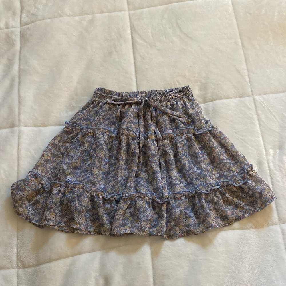 pastel color floral skirt